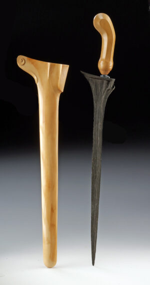 Lot 12c, Auction 3/19/2026: Indonesian Executioner's Kris w/ Sheath