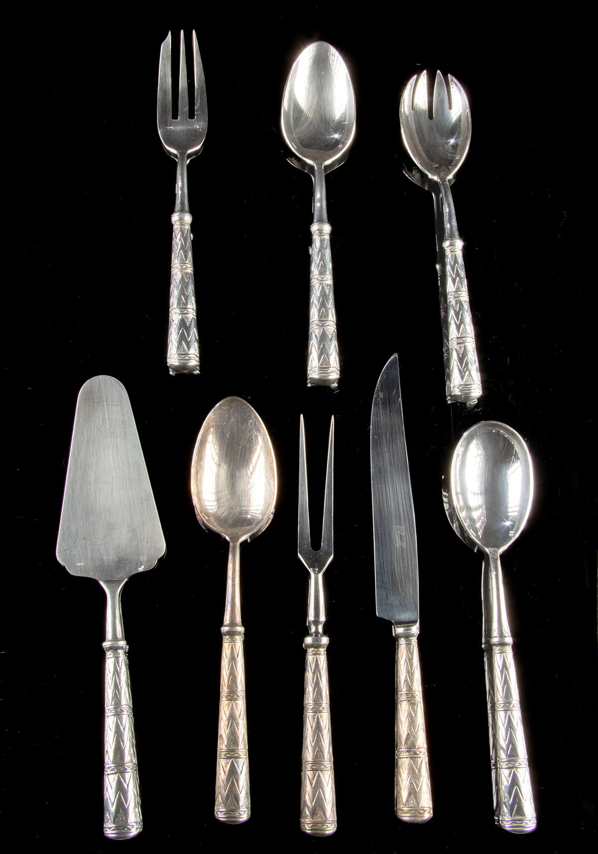 Lot 347, Auction 3/19/2026: French Chambly Arlequin Sterling Silver Flatware 69 pcs - Image 7