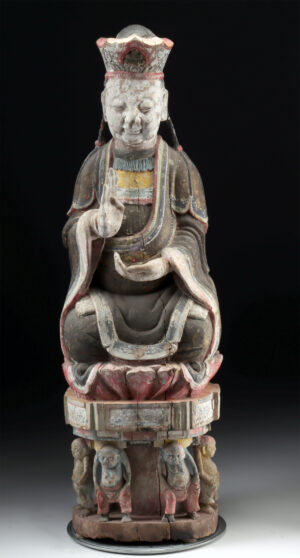 Lot 17, Auction 3/19/2026: 18th C. Chinese Qing Wood Guanyin w/ Demons