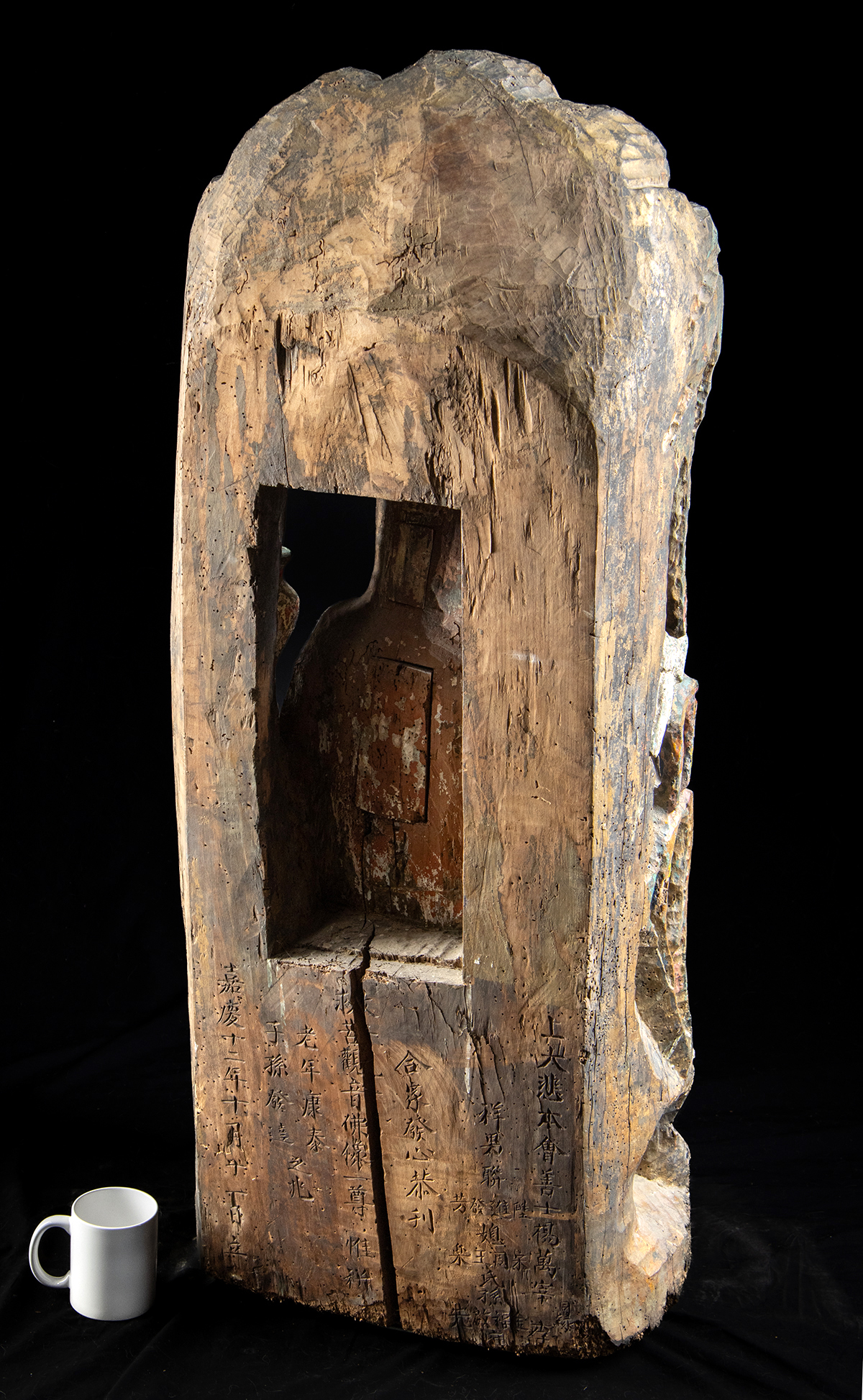 Huge 19th C. Chinese Wood Nanhai Guanyin in Grotto - Image 6