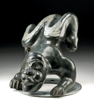 Large Inuit Soapstone Acrobat in Transformative Pose
