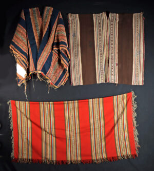 Lot 305c, Auction 3/19/2026: Handwoven Andean Wool Ponchos & Striped Textile
