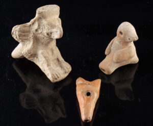 Lot 185a, Auction 3/19/2026: 2 Maya Pottery Bird Ocarinas and 1 Peruvian Whistle