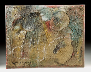 Lot 348, Auction 3/19/2026: Yang Yang Painted Relief - Figure on Horse