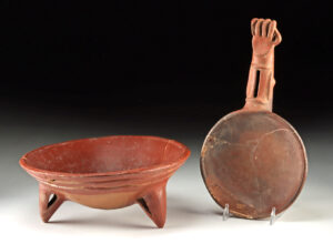 Lot 168a, Auction 3/19/2026: Chupicuaro Pottery Tripod & Costa Rican Ladle w/ Hand