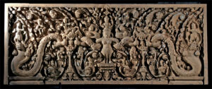 Lot 1, Auction 3/19/2026: Large Cambodian Stone Lintel - Vishnu on Garuda