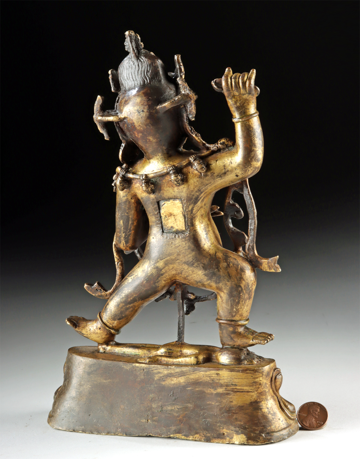 18th C. Tibetan Gilt Brass Vajrapani Figure - Image 5