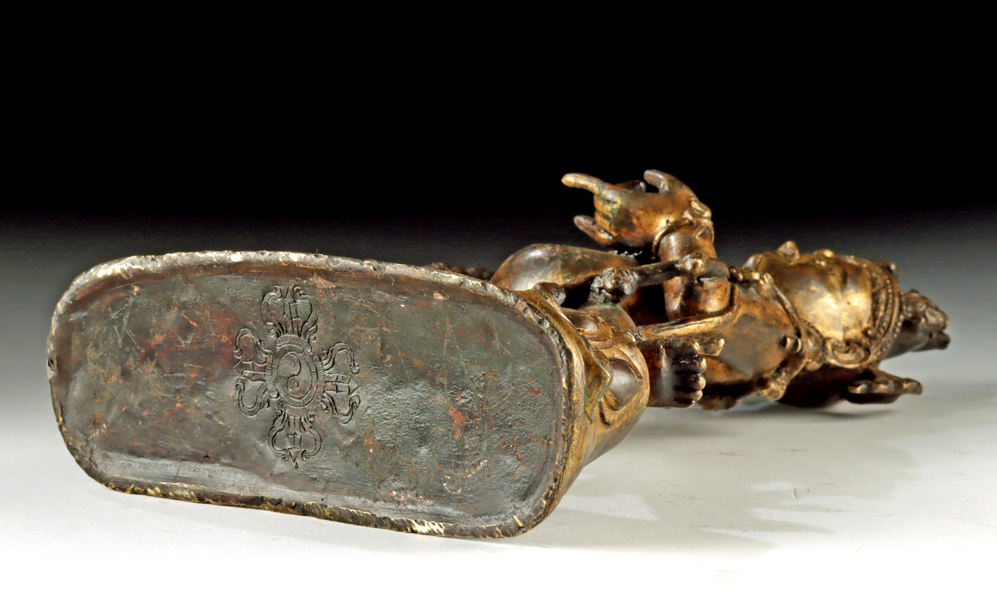 18th C. Tibetan Gilt Brass Vajrapani Figure - Image 6