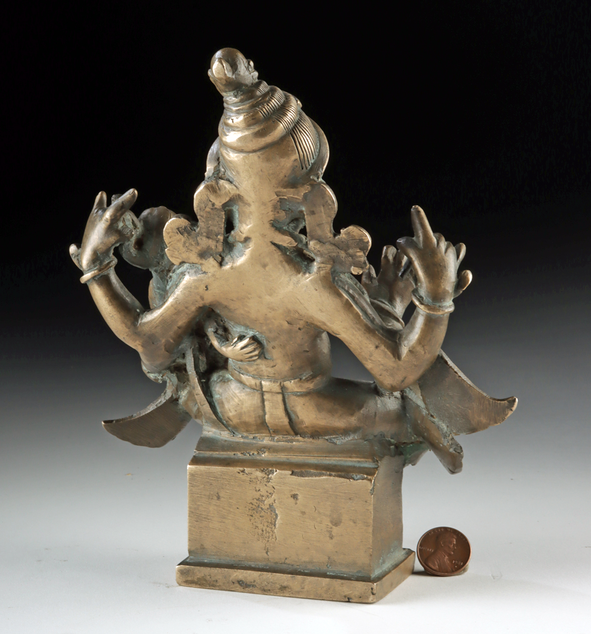 Lot 71, Auction 3/19/2026: 18th C. Indian Bronze - Shiva w/ Parvati Holding Bowl - Image 3