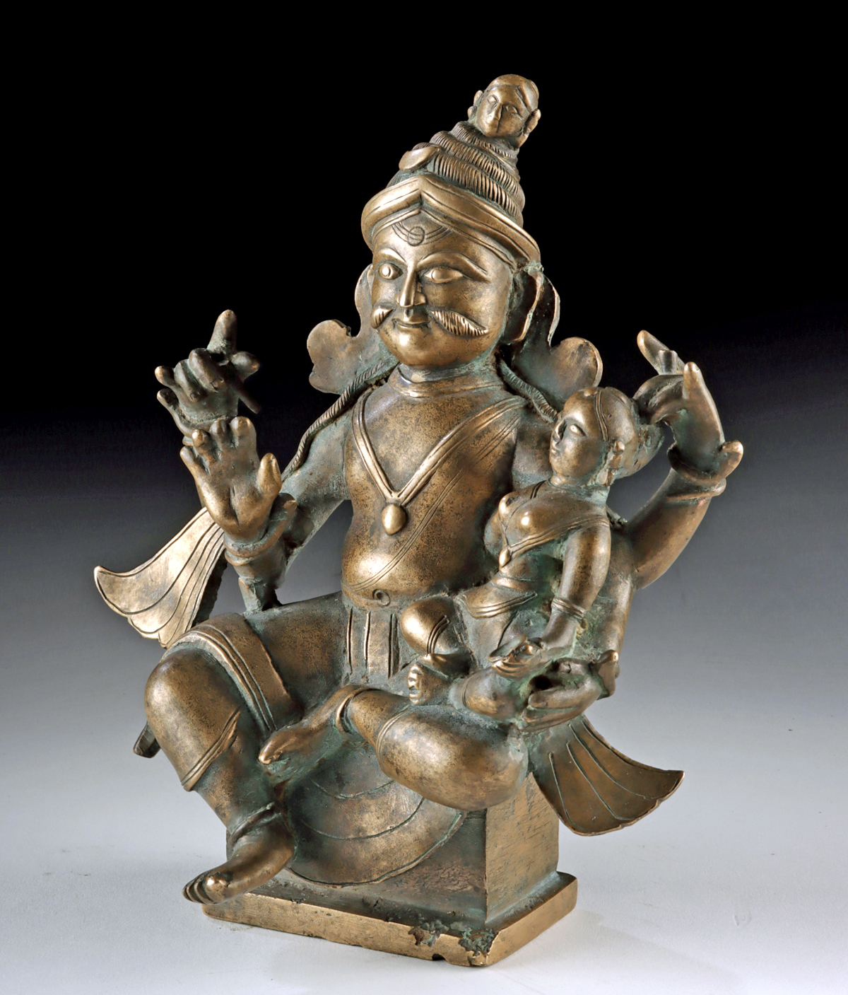 Lot 71, Auction 3/19/2026: 18th C. Indian Bronze - Shiva w/ Parvati Holding Bowl - Image 4