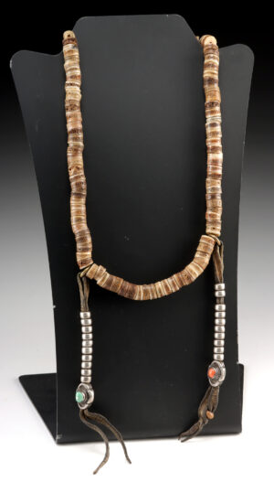 Lot 59, Auction 3/19/2026: Rare Tibetan Human Bone Mala Rosary + Silver Beads