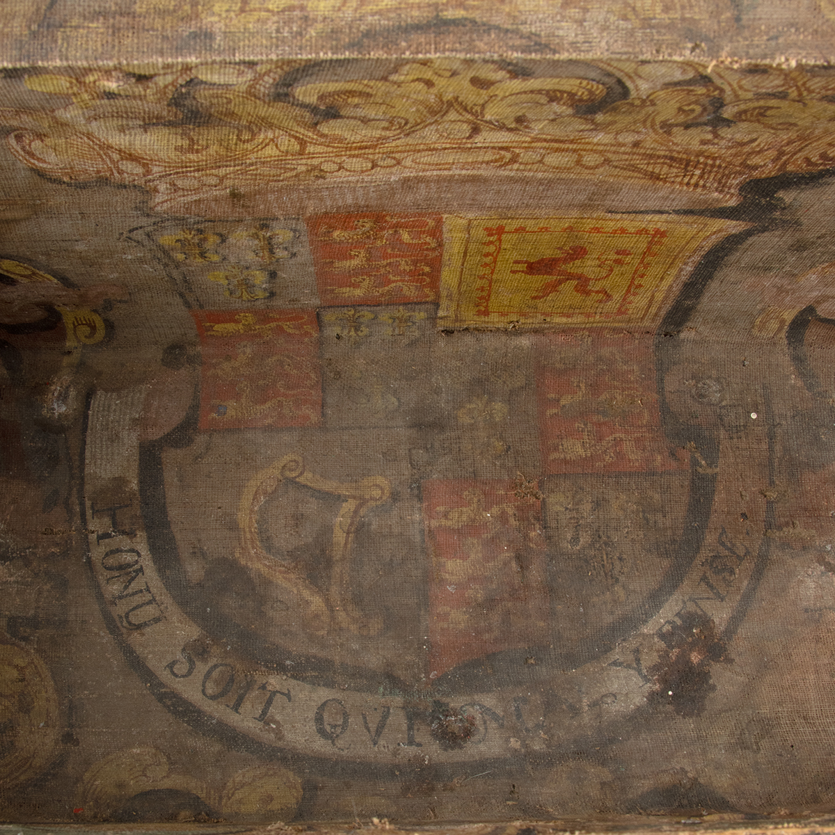 Lot 334, Auction 3/19/2026: Rare 17th C. European Hide & Painted Heraldic Chest - Image 7
