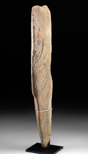 Lot 302, Auction 3/19/2026: Papua New Guinea Stone Stele - Ancestral Spirit Figure