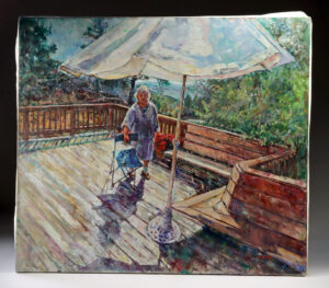Lot 332, Auction 3/19/2026: Arthur Knebel Painting "On the Deck" (2001)