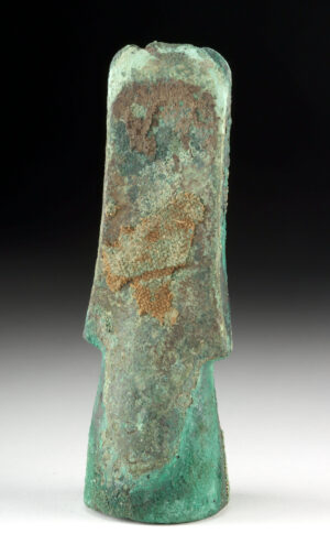 Lot 218, Auction 3/19/2026: Peruvian Socketed Copper Chisel With Textile Remains