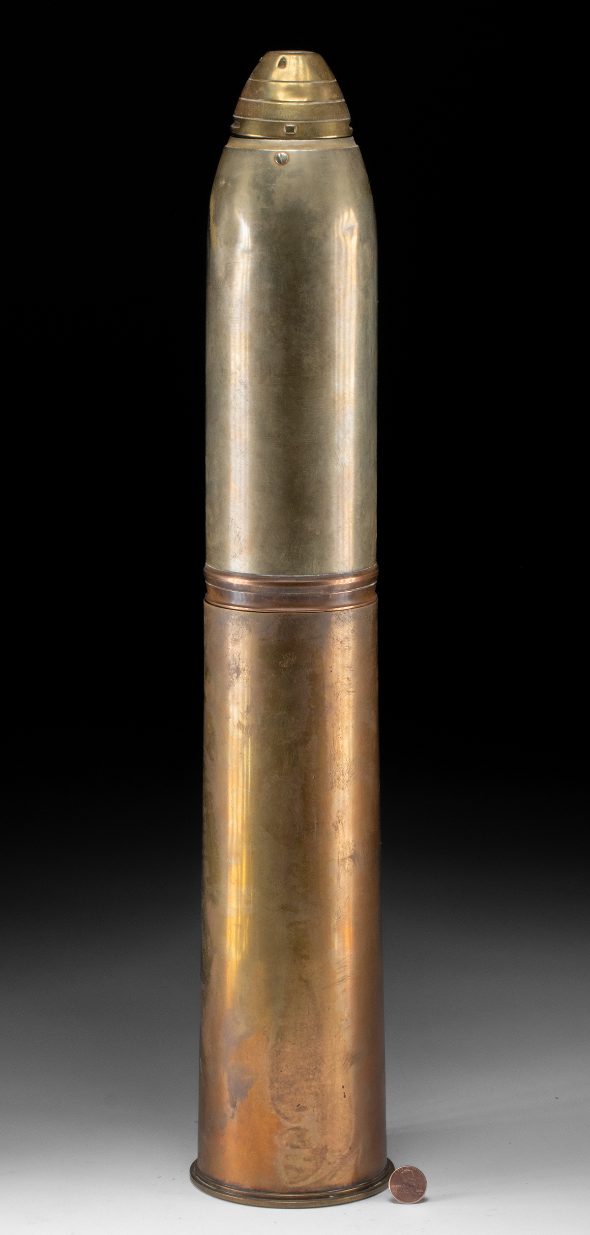 Lot 311, Auction 3/19/2026: 1917 Gorham Cocktail Shaker Shrapnel Shell 18 Pounder - Image 3