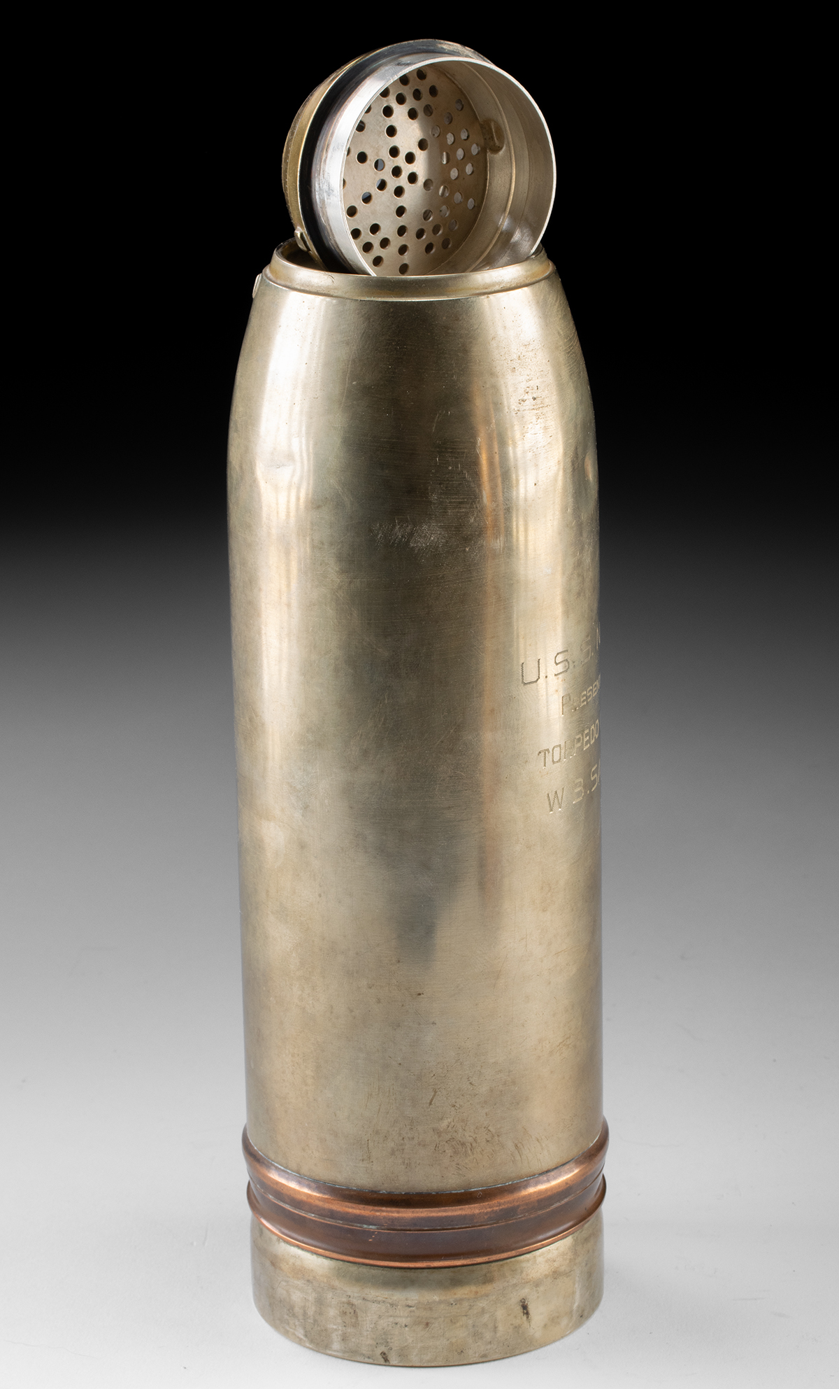 Lot 311, Auction 3/19/2026: 1917 Gorham Cocktail Shaker Shrapnel Shell 18 Pounder - Image 5