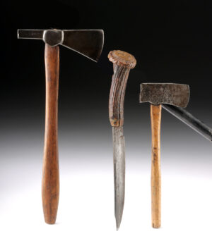 Lot 316, Auction 3/19/2026: 19th C. American Hatchets & Antler Handled Knife