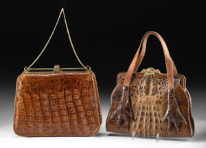 Lot 324, Auction 3/19/2026: Two Alligator Purses, Victorian Hornback Style