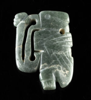 Lot 201, Auction 3/19/2026: Costa Rican Greenstone Bird Amulet - Openwork Beak