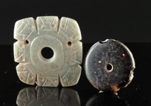 Lot 198, Auction 3/19/2026: Costa Rica Greenstone and Maya Obsidian Pendants