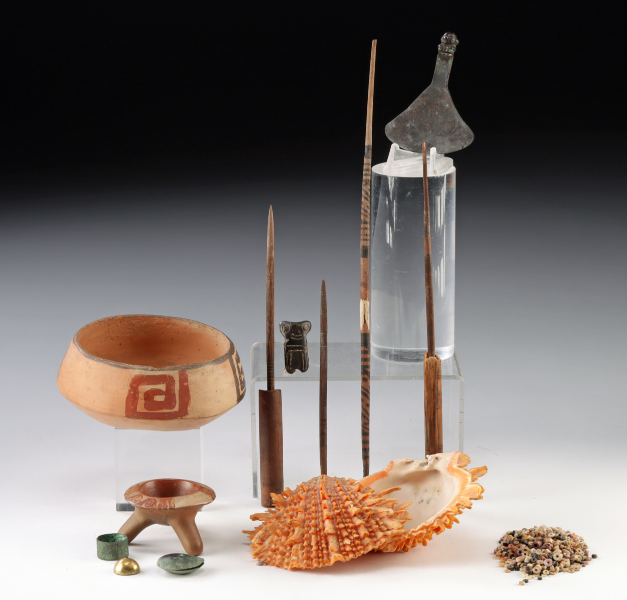 Lot 213a, Auction 3/19/2026: Andean & Mesoamerican Shell Beads, Pottery & Copper