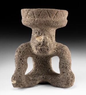 Lot 193, Auction 3/19/2026: Pre-Columbian Aztec Basalt Figural Incensario