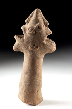 Lot 282, Auction 3/19/2026: 15th C. Ghana Koma Culture Janus-Headed Pottery Finial
