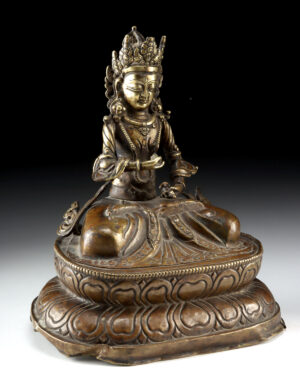Lot 60, Auction 3/19/2026: Tibetan Vajrasattva Brass Statue, Heavy Ritual Use!