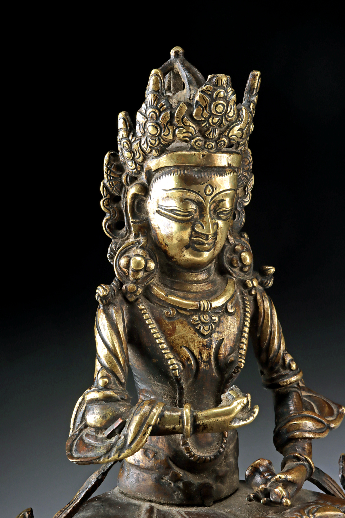 Lot 60, Auction 3/19/2026: Tibetan Vajrasattva Brass Statue, Heavy Ritual Use! - Image 3