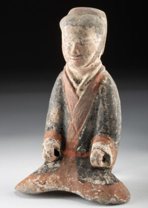 Lot 25, Auction 3/19/2026: Han Dynasty Polychrome Horse Rider Figure