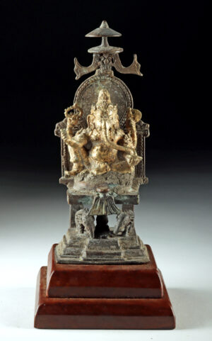 Lot 9, Auction 3/19/2026: Indonesia (Java) Brass Ganesha - Elephants, Parasol