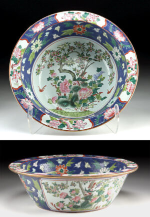 Lot 47, Auction 3/19/2026: Large Qing Dynasty Export Famille Rose Porcelain Basin