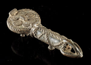 Lot 297, Auction 3/19/2026: Nigerian Igbo Brass Symbolic Ofo Staff Effigy