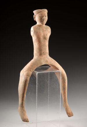 Lot 30, Auction 3/19/2026: Large Han Dynasty Pottery Horse Rider Figure