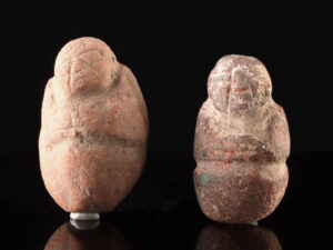 Lot 178a, Auction 3/19/2026: Two Pre-Columbian Pottery Idol Figures