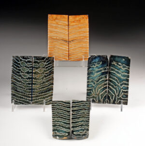 Lot 136, Auction 3/19/2026: 4 Pairs of Polished Fossilized Mammoth Molar Panels