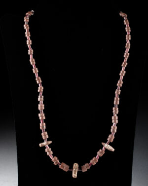Lot 221, Auction 3/19/2026: Pre-Columbian Peruvian Bead Necklace w/ Bird Beads