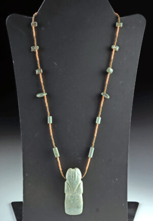 Lot 203, Auction 3/19/2026: Costa Rican Stone Avian Celt Beaded Necklace
