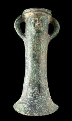 Lot 120, Auction 3/19/2026: European Bronze Axe Head w/ Anthropomorphic Design