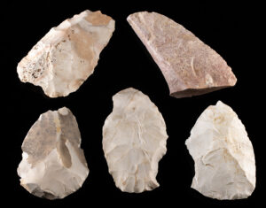 Lot 276, Auction 3/19/2026: Five Ancient Hopewell Culture Cached Chert Blade Tools