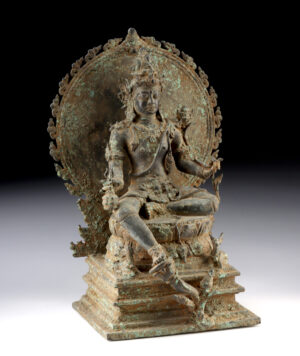 Lot 12a, Auction 3/19/2026: Indonesian Brass Figure of Seated Goddess - Tara