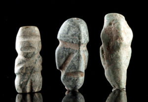 Lot 154, Auction 3/19/2026: Three Guerrero Mezcala Greenstone Figures