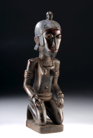 Lot 283a, Auction 3/19/2026: Rare Nigerian Eloyi Wood Kneeling Female Figure