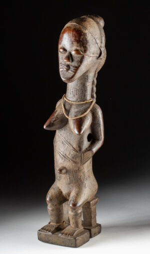 Lot 285, Auction 3/19/2026: African Baule Wood Spirit Spouse, Seated Female Figure