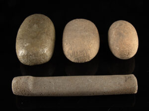 Lot 251, Auction 3/19/2026: Four Native American Stone Manos & Pestle Tools