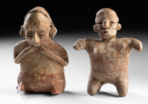 Lot 180, Auction 3/19/2026: Two Jalisco Pottery Nude Figures - Seated & Standing