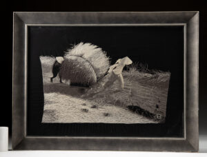 Lot 15, Auction 3/19/2026: Vietnamese Silk Embroidery by TZ - Rice Workers