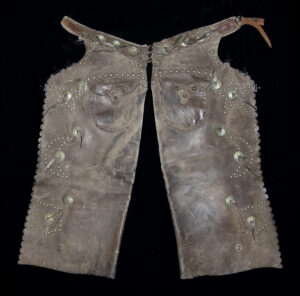 Lot 312, Auction 3/19/2026: Western Leather Batwing Chaps - Purported John Wayne