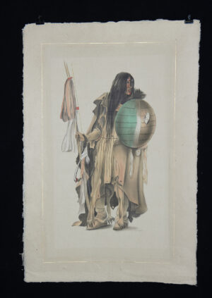 Lot 371, Auction 3/19/2026: L. R. Laffitte Watercolor after Bodmer - "Assiniboine"